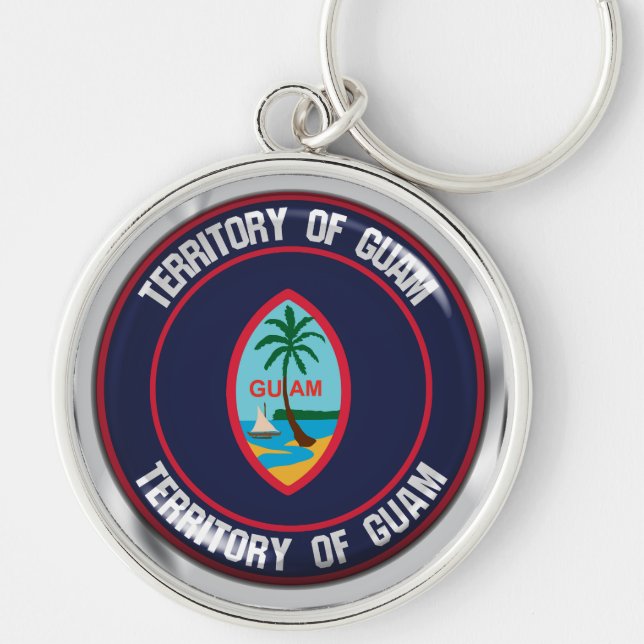 Guam Round Emblem Key Ring (Front)