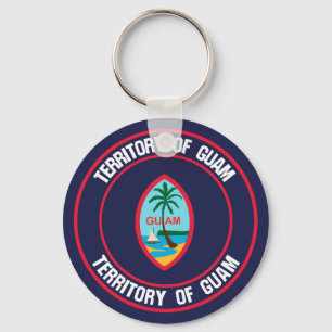 Guam Round Emblem Key Ring