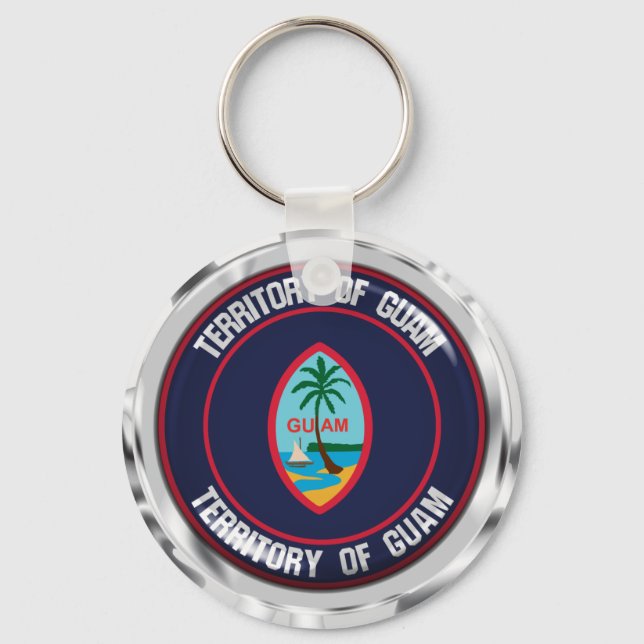 Guam Round Emblem Key Ring (Front)