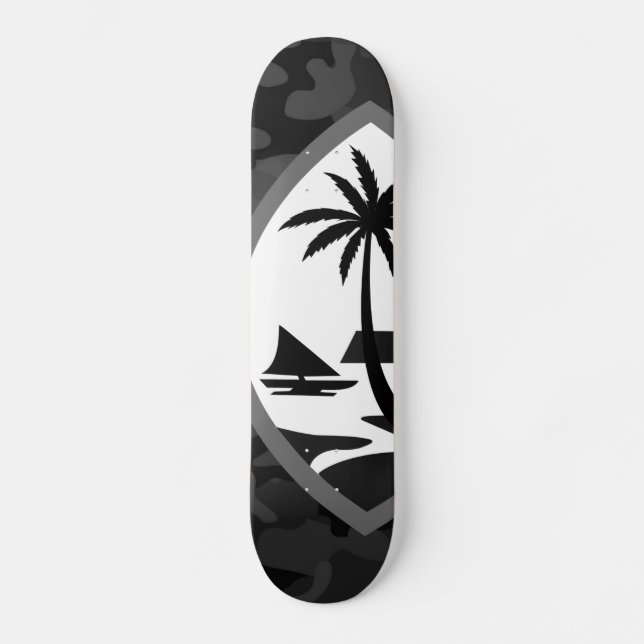 GUAM RUN 671 Urban Camo Seal White Skateboard (Front)