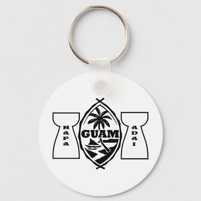Guam seal with latte stones key ring (Front)