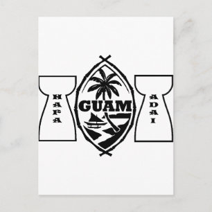 Guam seal with latte stones postcard