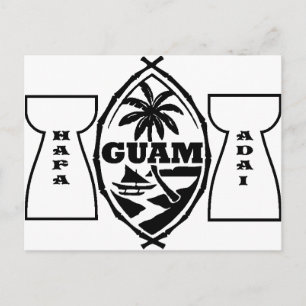 Guam seal with latte stones postcard