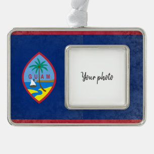 Guam Silver Plated Framed Ornament