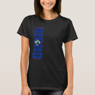 Guam with flag colours on the side of T-Shirt