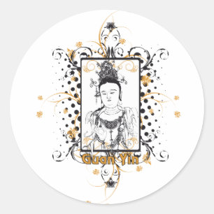 Guan Yin Bodhisattva Classic Round Sticker