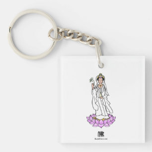 Guan Yin Bodhisattva on Lotus Acrylic Keychain
