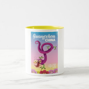 Guangzhou China imperial travel poster Two-Tone Coffee Mug