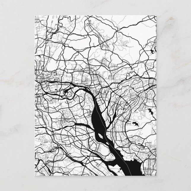 Guangzhou China Map Postcard (Front)