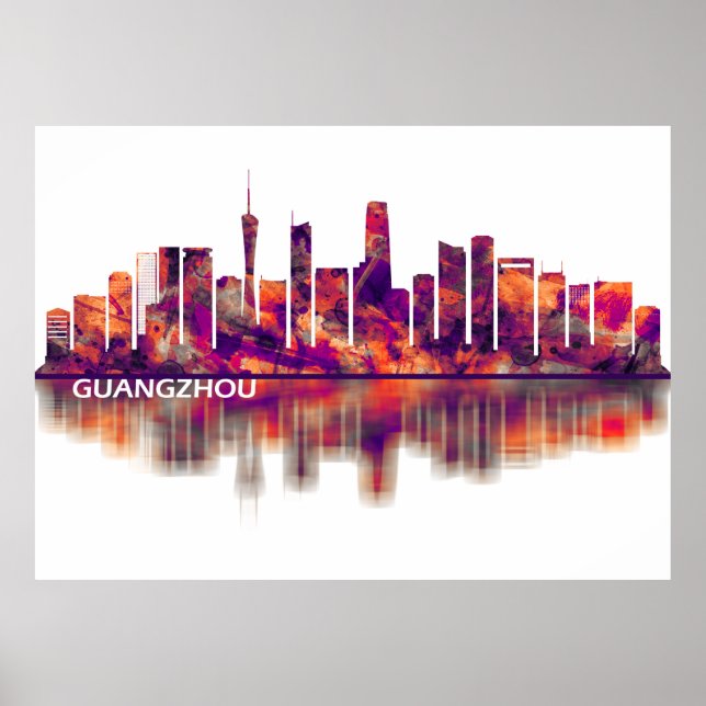 Guangzhou China Skyline Poster (Front)