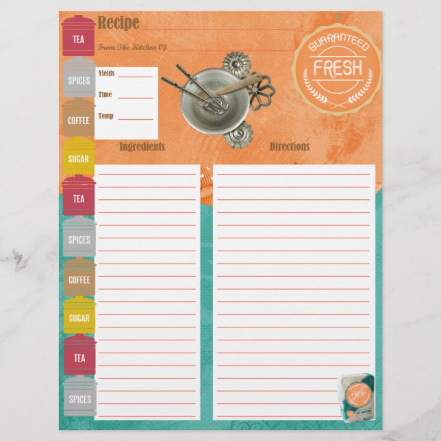 Guaranteed Fresh Recipe Insert (Front)