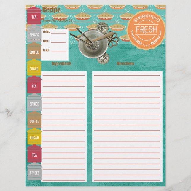 Guaranteed Fresh Recipe Inserts (Front)