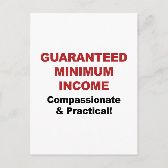 Guaranteed Minimum Income Postcard (Front)