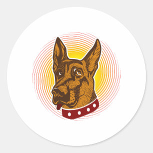 Guard Dog Belgian Malinois Shepherd Classic Round Sticker