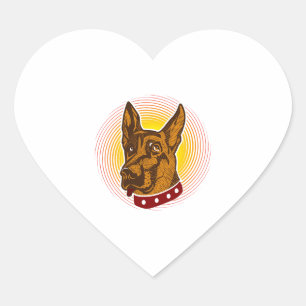 Guard Dog Belgian Malinois Shepherd Heart Sticker