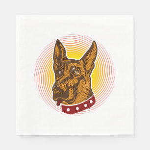 Guard Dog Belgian Malinois Shepherd Napkin