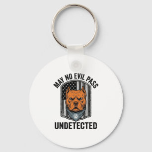 Guard Dog May No Evil Pass Vintage Vector Design Key Ring