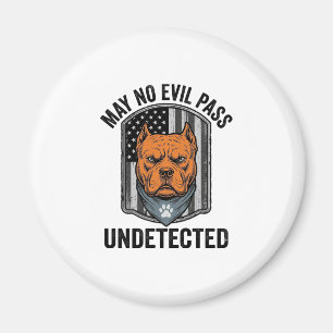 Guard Dog May No Evil Pass Vintage Vector Design Magnet