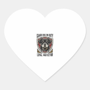 Guard Dog Shirt Vintage Engraved Protector Art_1 Heart Sticker