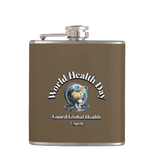 Guard Global Health. World Health Day. Hip Flask