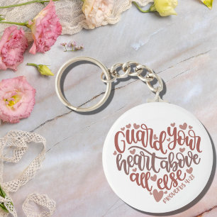 Guard Your Heart   Lovely Design Bible Verse Gift Key Ring
