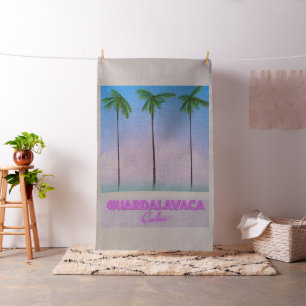 Guardalavaca Cuban vintage travel poster Fabric