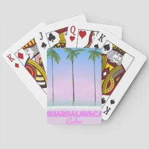 Guardalavaca Cuban vintage travel poster Playing Cards