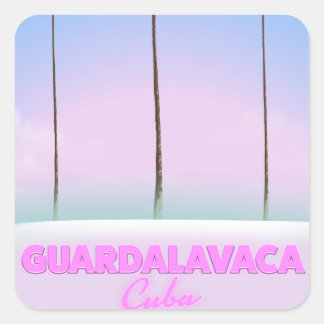 Guardalavaca Cuban vintage travel poster Square Sticker