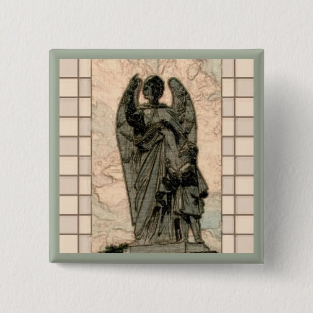 Guardian angel 15 cm square badge (Front)