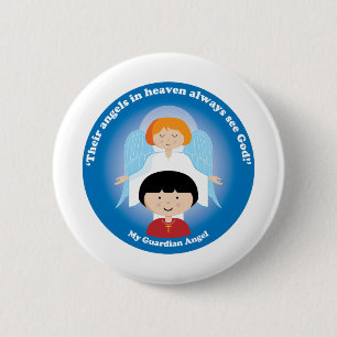 Guardian Angel 6 Cm Round Badge