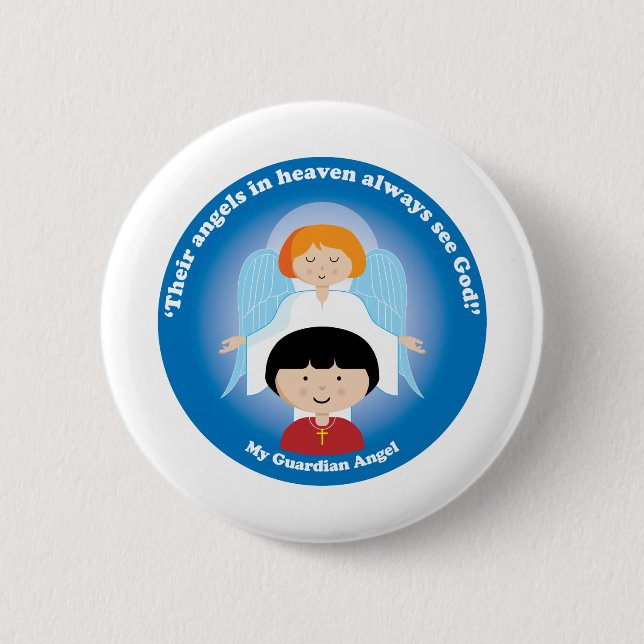 Guardian Angel 6 Cm Round Badge (Front)