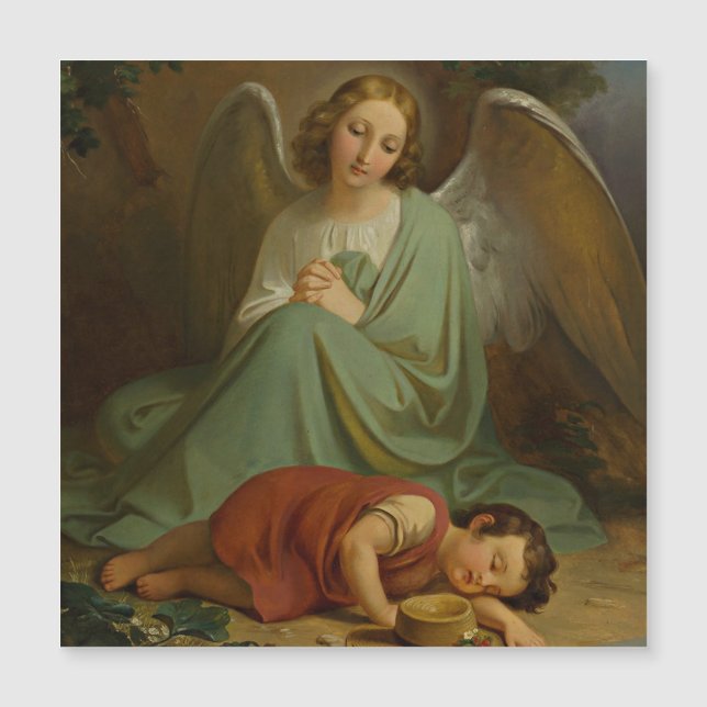 Guardian Angel and Child Kitchen Magnet (Front)
