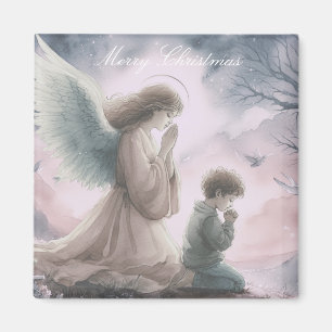 Guardian Angel and Child Praying Together Magnet