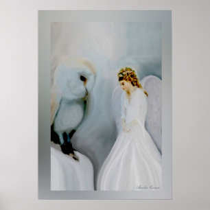 Guardian Angel and Owl Poster