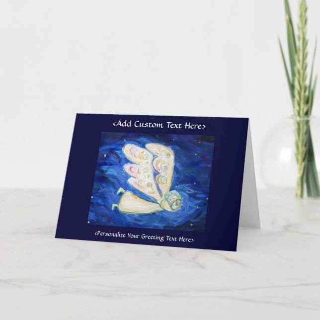 Guardian Angel Art Custom Greeting or Note Cards (Front)