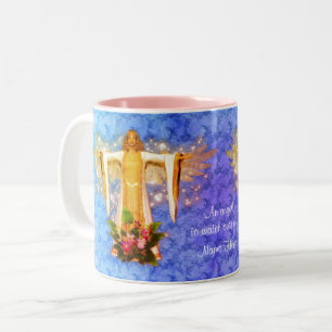 Guardian Angel Art Inspirational Personalised   Two-Tone Coffee Mug