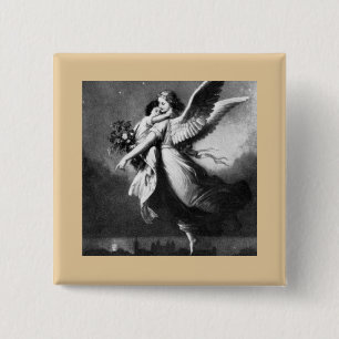 Guardian Angel At Night 15 Cm Square Badge