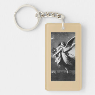 Guardian Angel At Night Key Ring