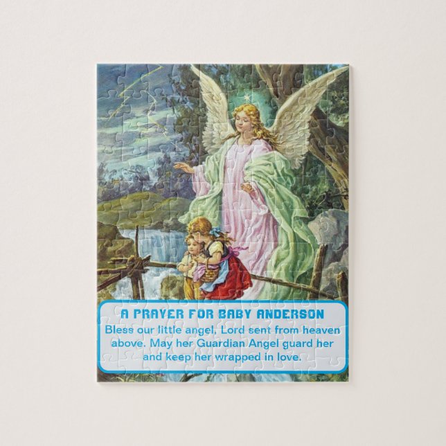 Guardian Angel Baby Boy Keepsake Jigsaw Puzzle (Vertical)