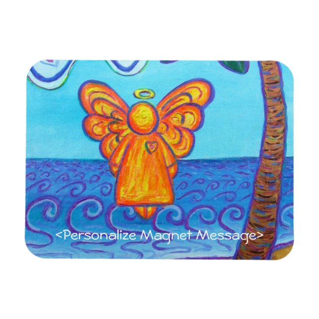 Guardian Angel Beach Art Custom Rectangle Magnets (Horizontal)