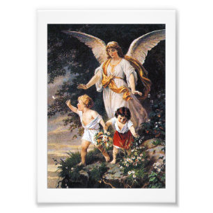 GUARDIAN ANGEL Bernhard Plockhorst 1886 Photo Print