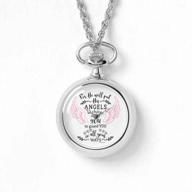Guardian Angel Bible Verse Religious Watch (Front)
