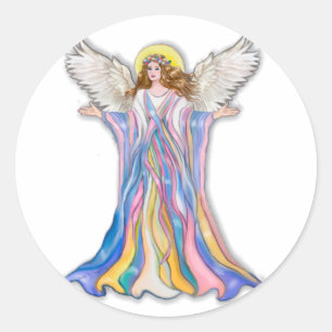 Guardian Angel Blessing Classic Round Sticker