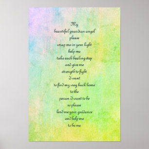 'Guardian angel' blessing poem art poster. Poster