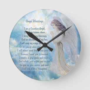 Guardian Angel Blessings Round Clock