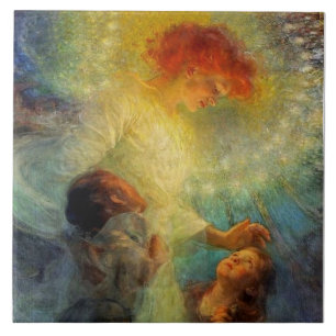 “Guardian Angel” by Franz Dvorak Ceramic Tile