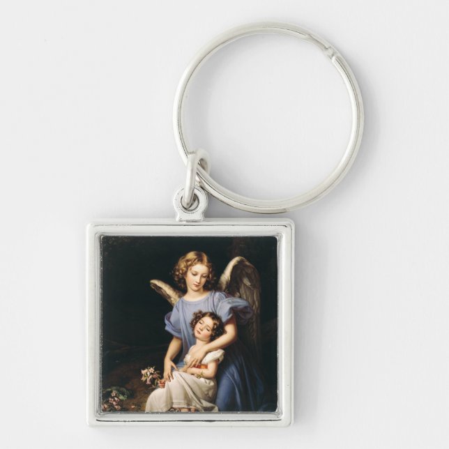 Guardian angel by Joseph Karl Stieler Key Ring (Front)