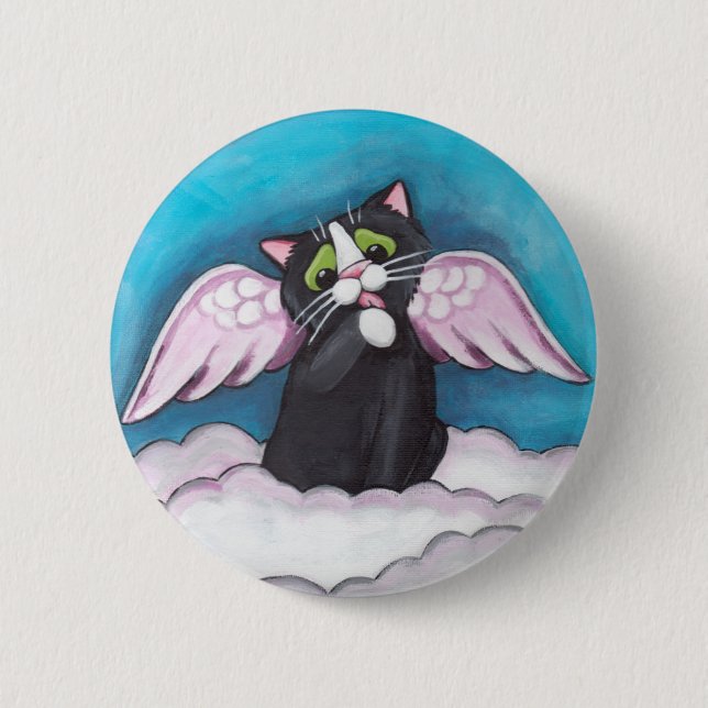 Guardian Angel Cat Button (Front)