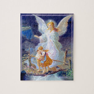 Guardian Angel, Children and Bridge Jigsaw Puzzle