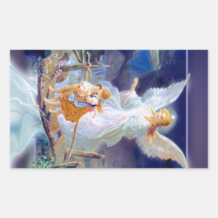 Guardian Angel, Children and Bridge Rectangular Sticker